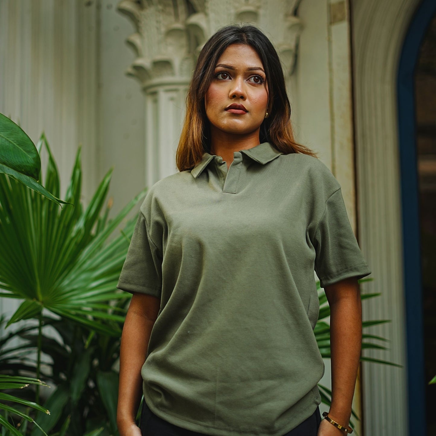 Ribbed Premium Polo |Olive