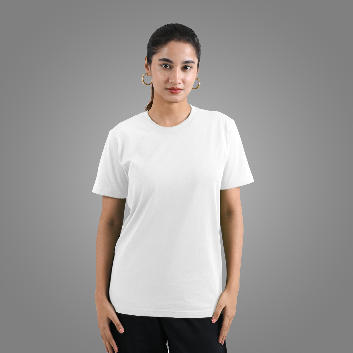 Round Neck Half Sleeve | White – GoodyBro