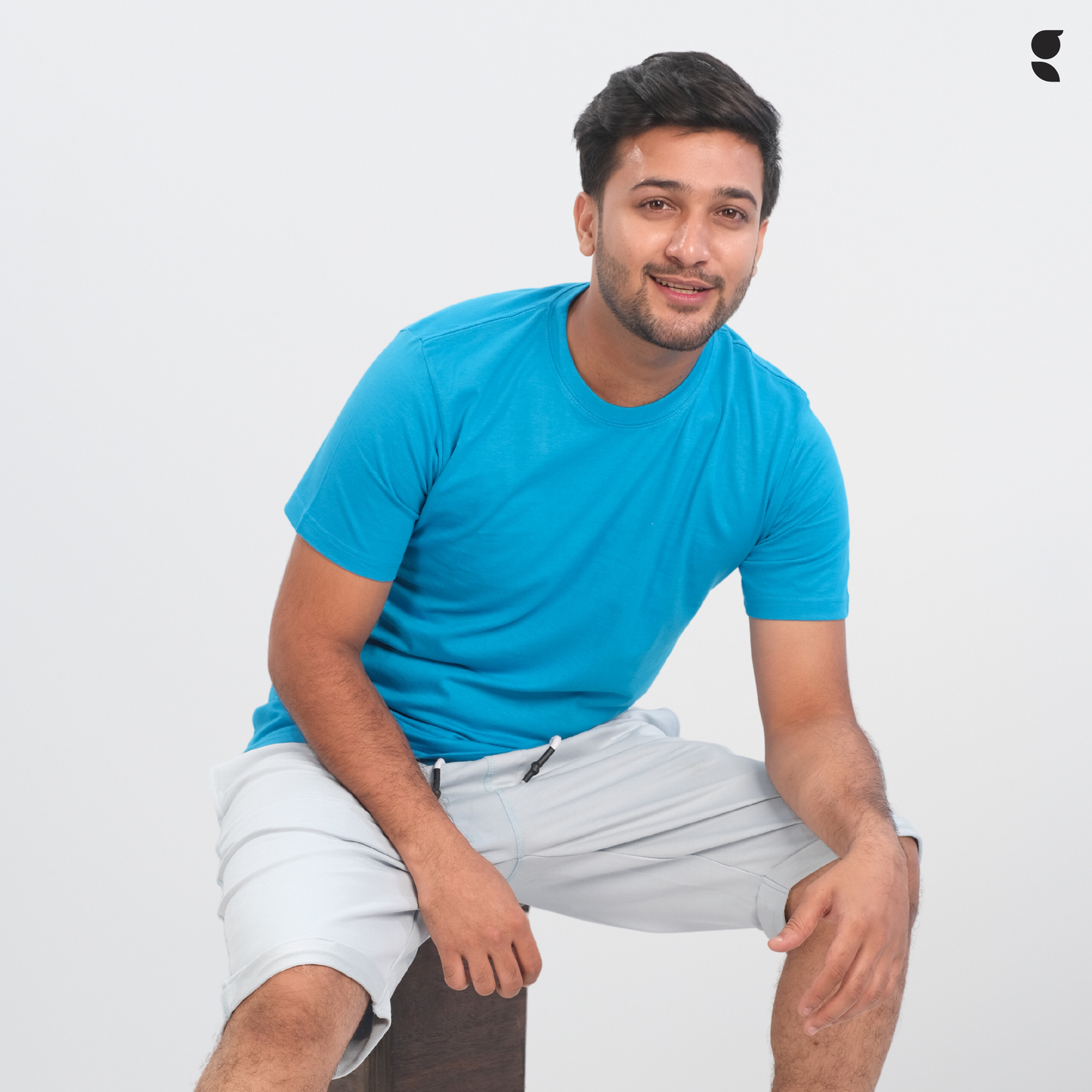 Round Neck Half Sleeve | Sea Blue