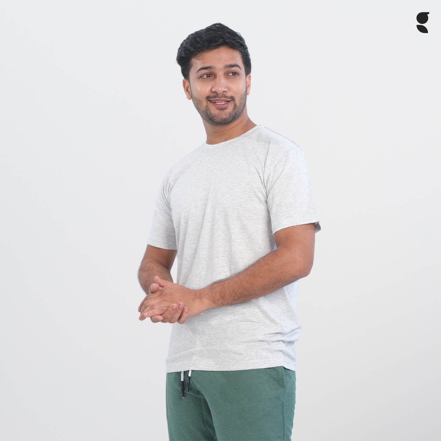 Round Neck Half Sleeve | Gray