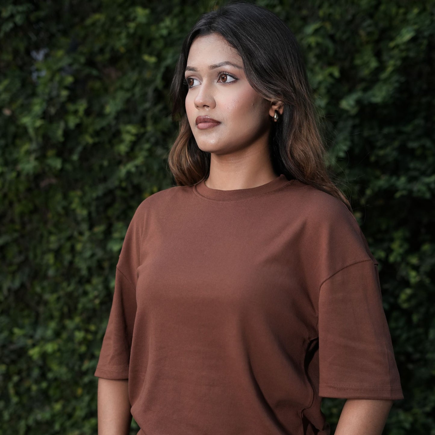 Ribbed Drop Shoulder Light Smooth | Mocha