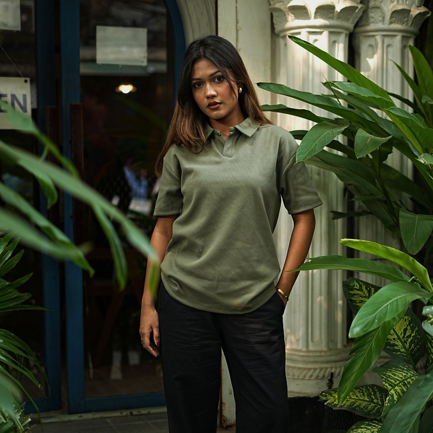Ribbed Premium Polo |Olive