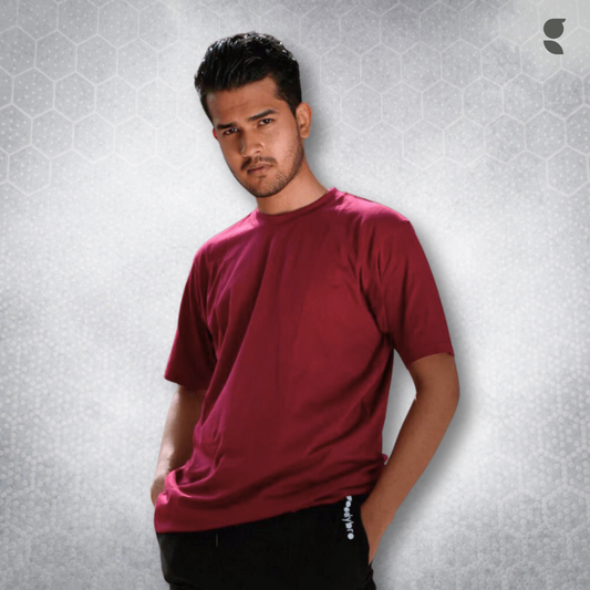Round Neck Half Sleeve | Maroon