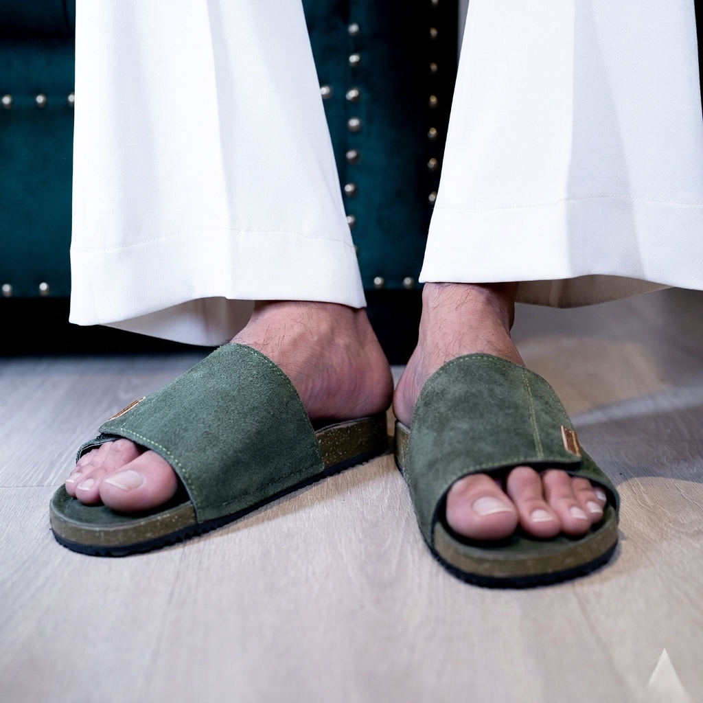 Bridgestone Green Suede Leather Sandal