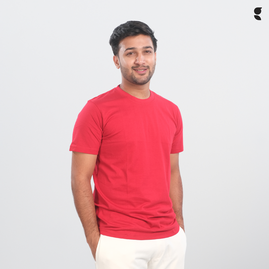 Round Neck Half Sleeve | Red