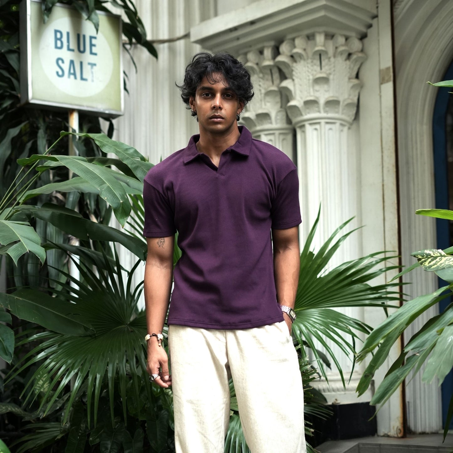 Ribbed Premium Polo | Dark Purple