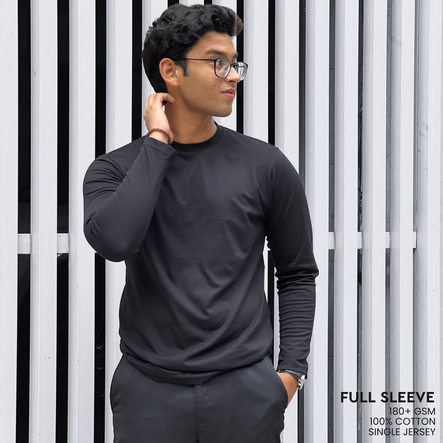 Round Neck Full Sleeve | Black