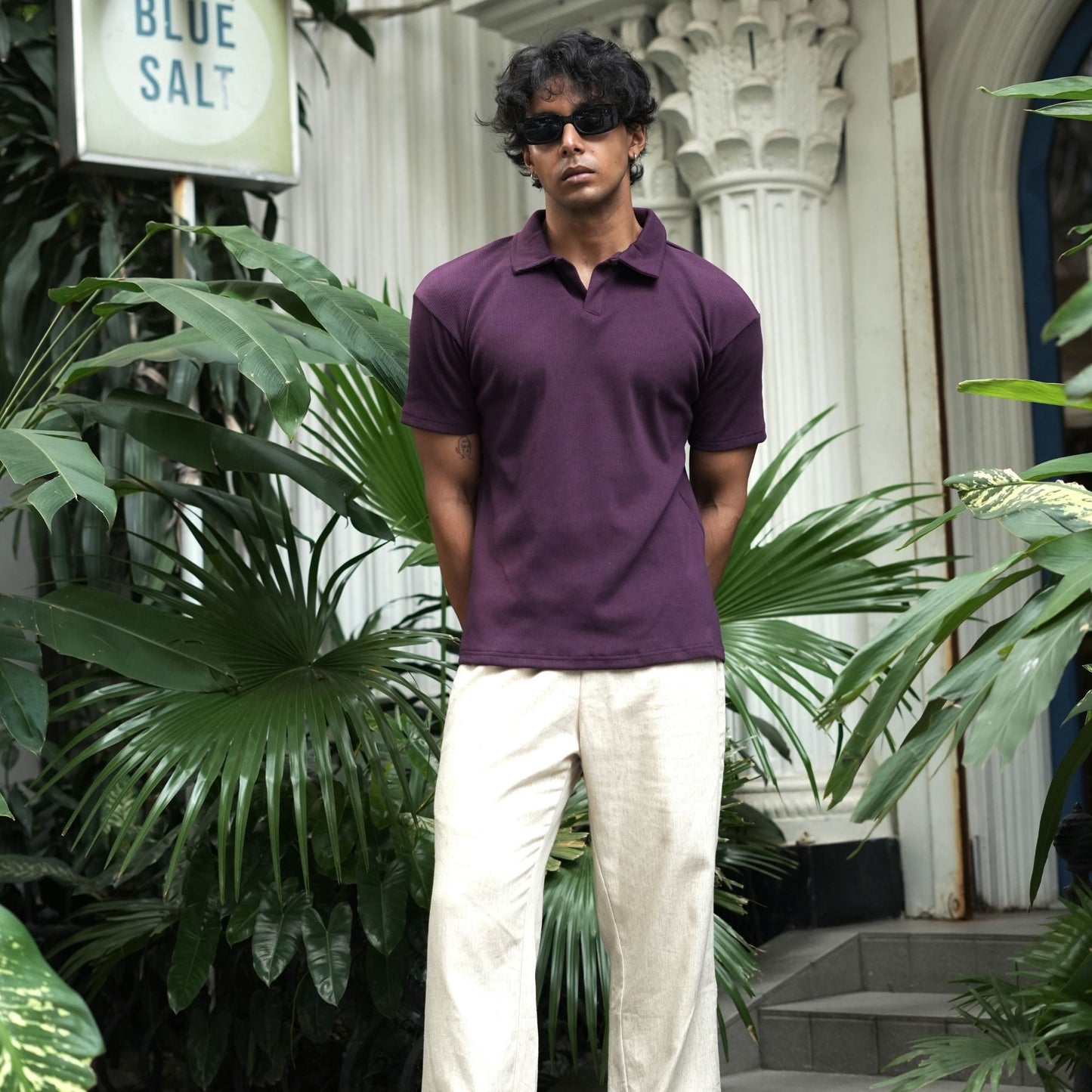 Ribbed Premium Polo | Dark Purple