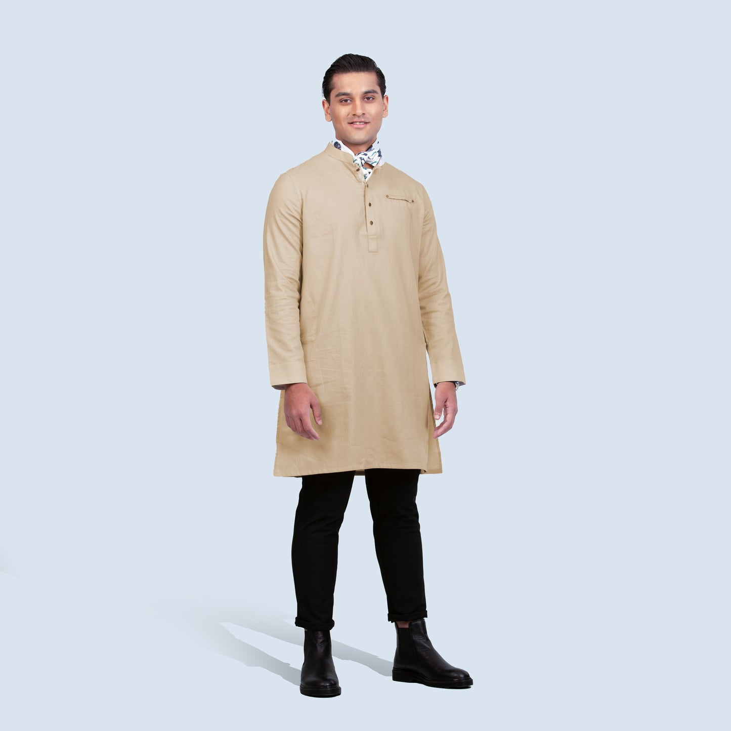 Short Length Panjabi | Dark Beige