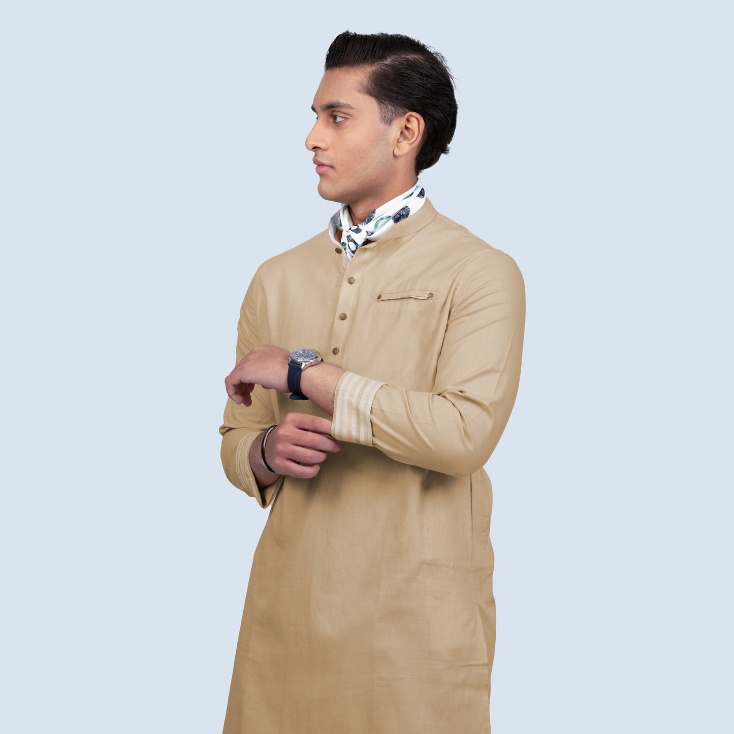 Short Length Panjabi | Dark Beige