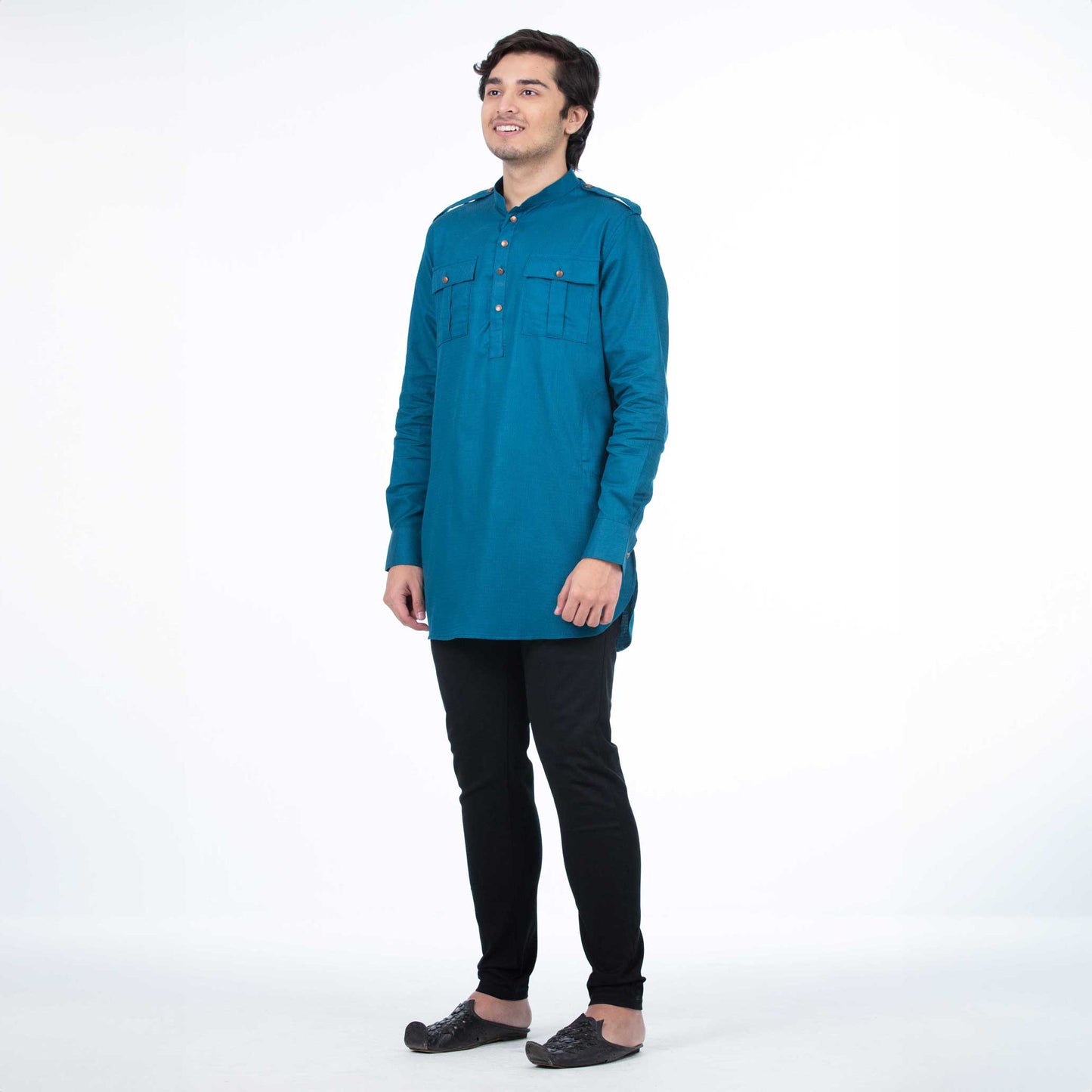 Short Kabli Kurta | Peacock