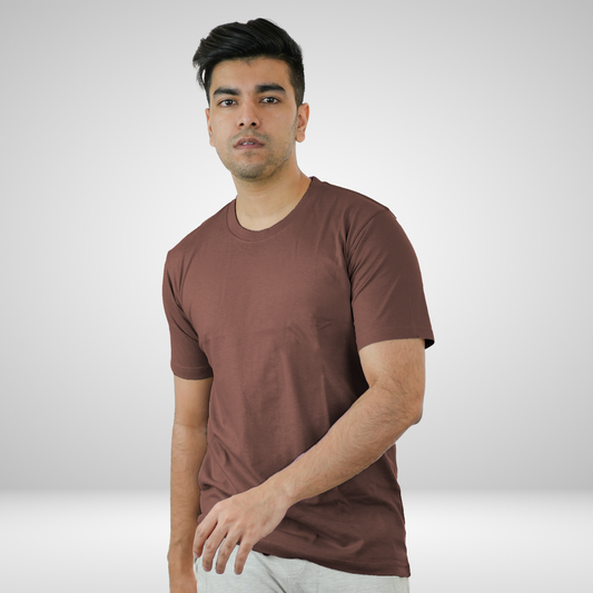 Round Neck Half Sleeve | Mocha