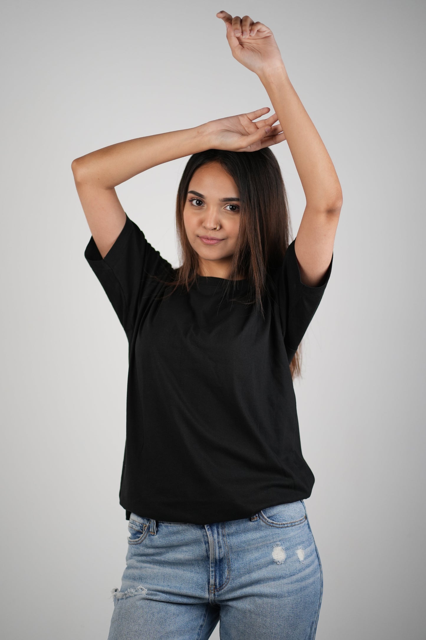 Round Neck Half Sleeve | Black