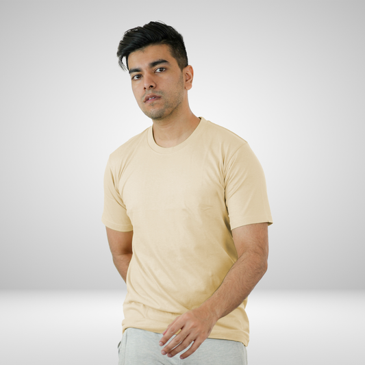 Round Neck Half Sleeve| Vanilla Custard