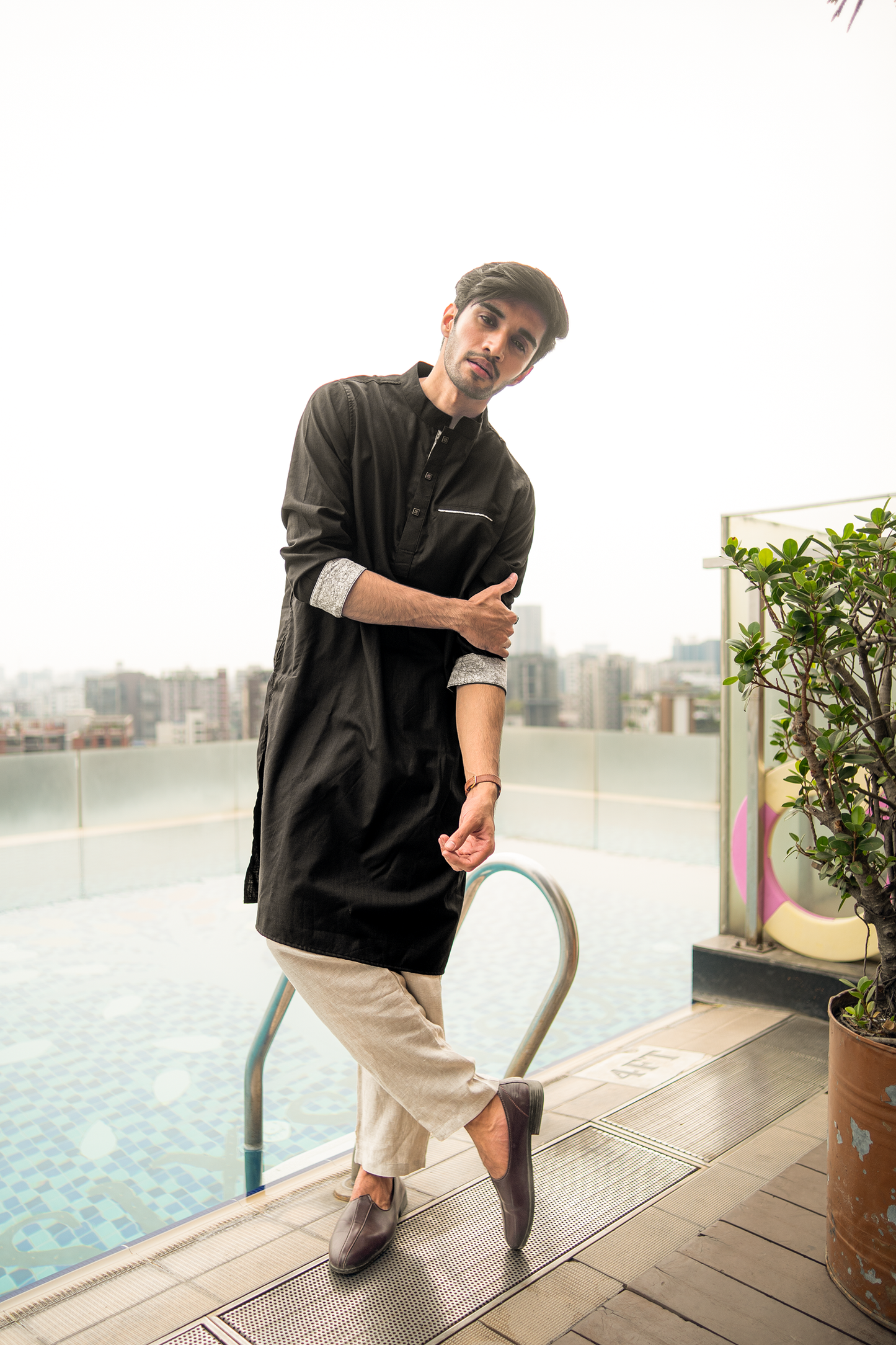Panjabi | Marble Mist Black