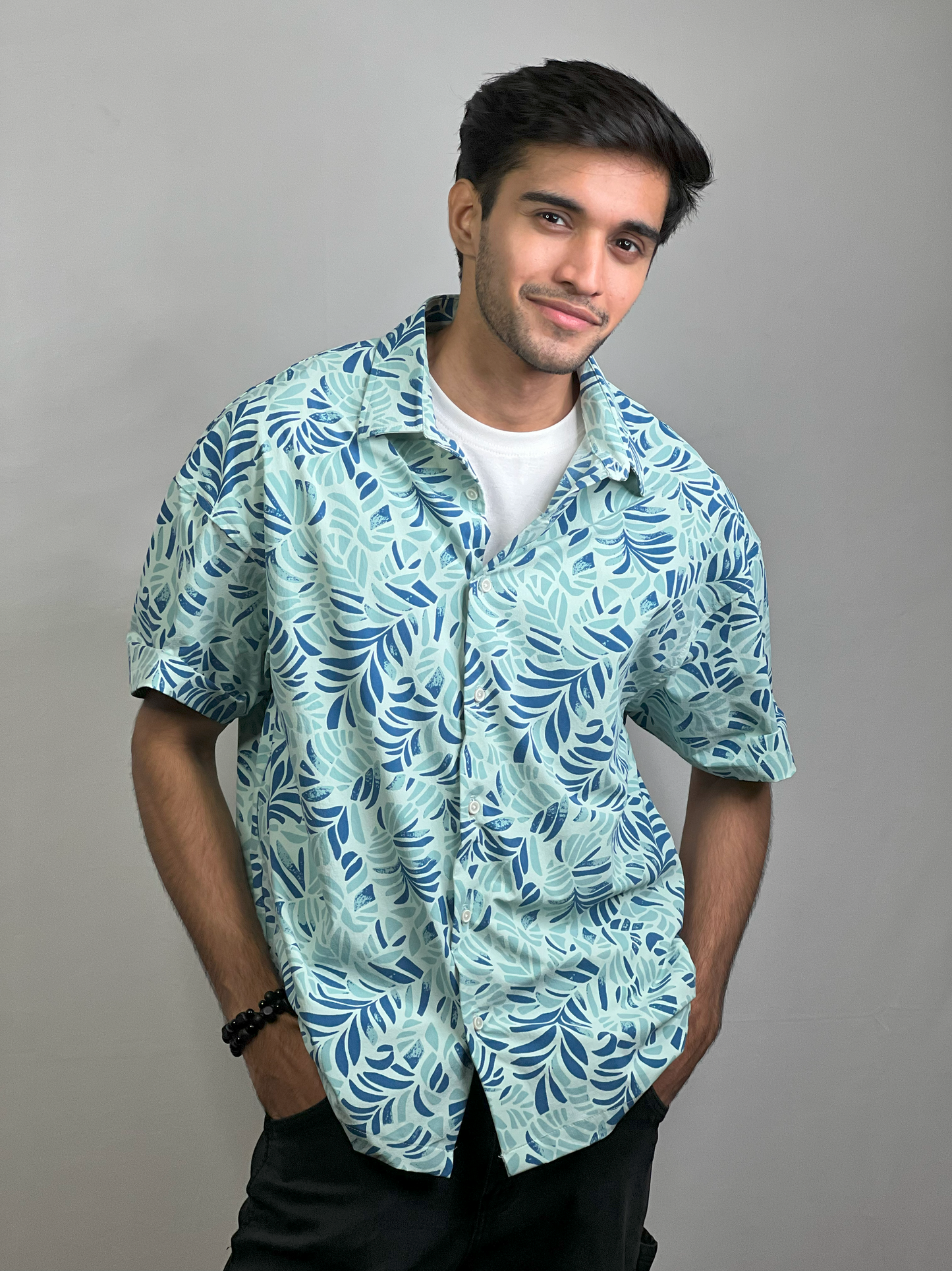 Half Sleeve Casual Shirt | Blue Mojito