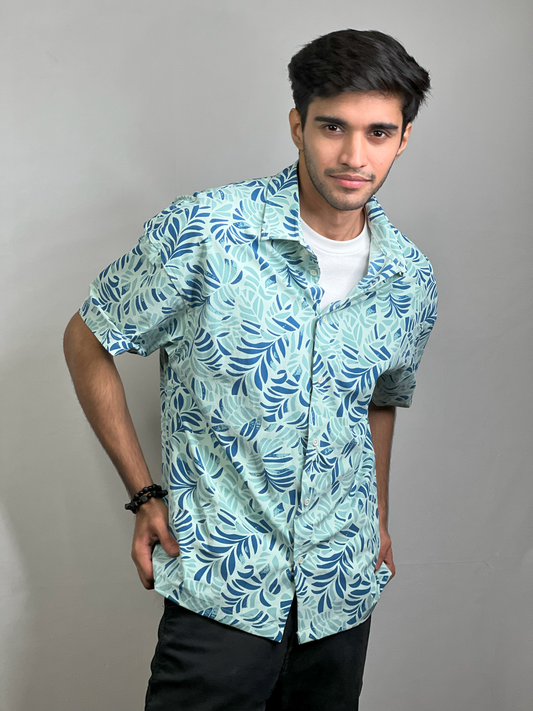 Half Sleeve Casual Shirt | Blue Mojito