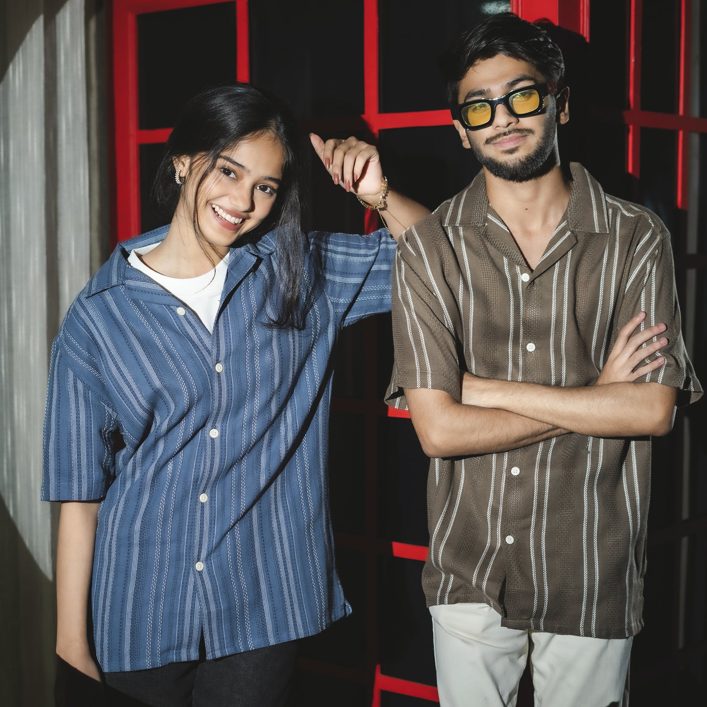Textured Stripe Shirt |Mica Blue
