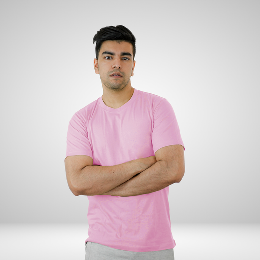 Round Neck Half Sleeve | Pink