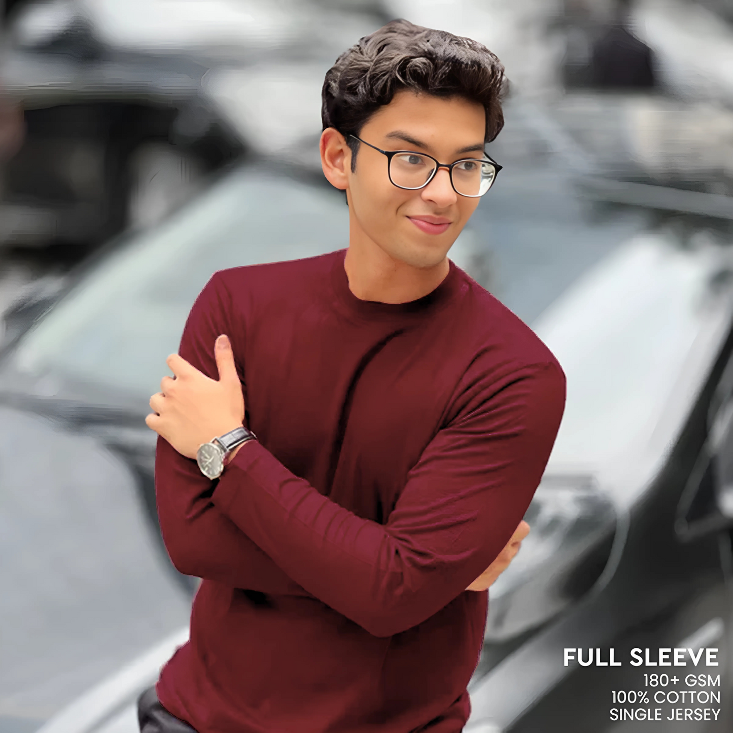 Round Neck Full Sleeve | Maroon