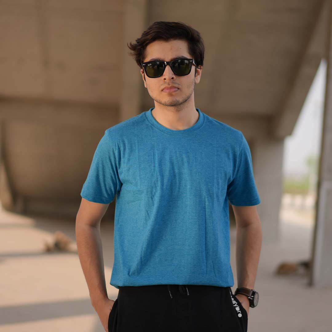 Round Neck Half Sleeve | Sea Blue