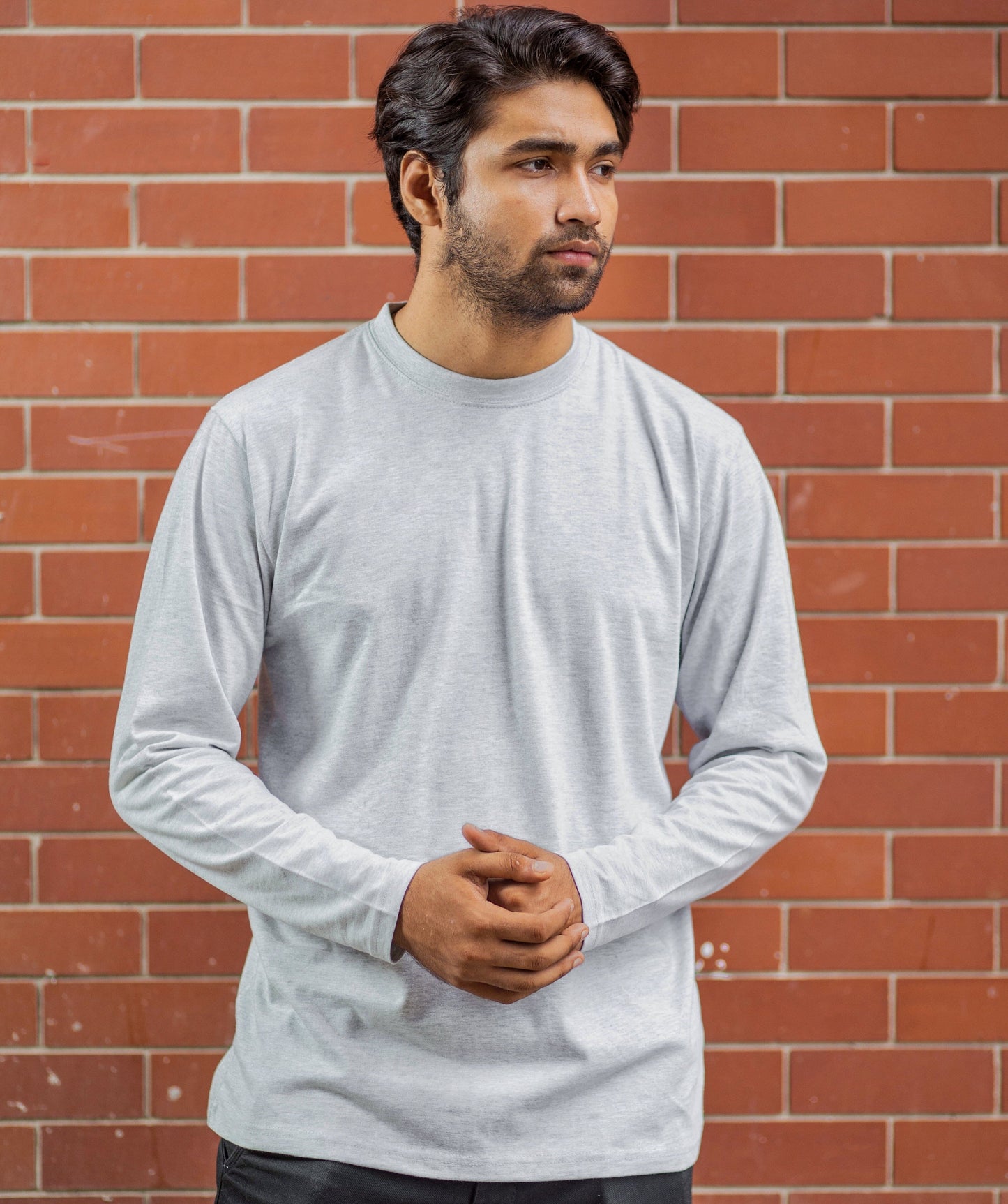 Round Neck Grey Full Sleeve BasicX GoodyBro