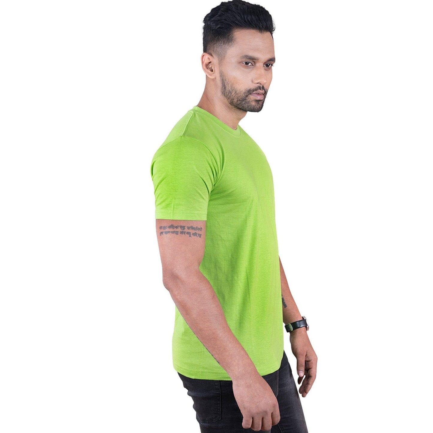 Round Neck Lime Half Sleeve Grabs GoodyBro