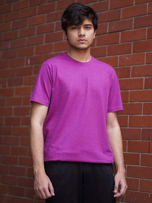 Round Neck Purple Half Sleeve BasicX GoodyBro
