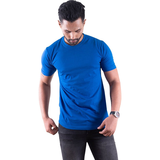 Round Neck Royal Blue Half Sleeve BasicX GoodyBro