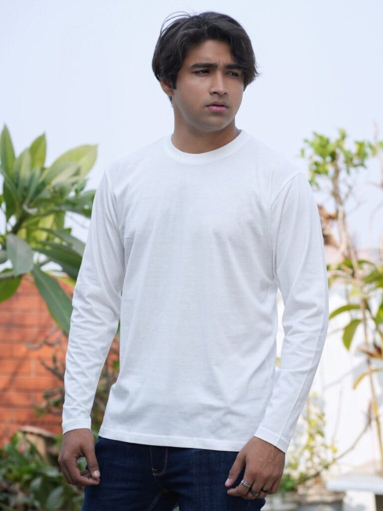 Round Neck White Full Sleeve BasicX GoodyBro