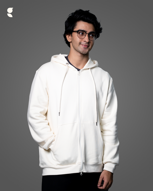 Zip Hoodie     Cream