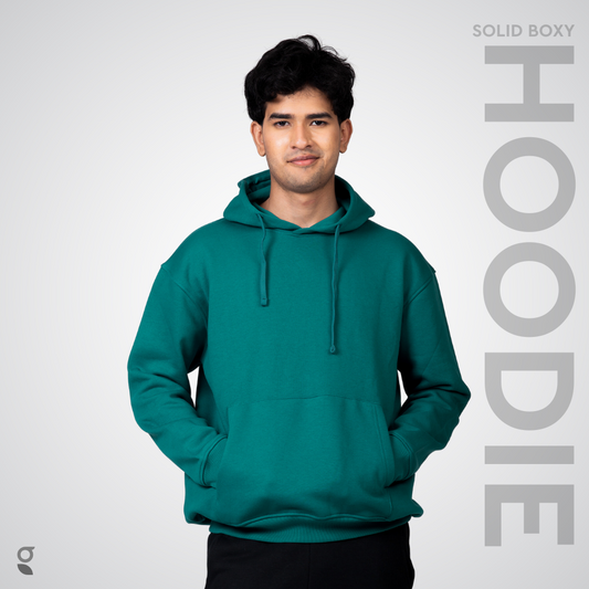 Premium Boxy Drop Shoulder Hoodie | Pearl Green