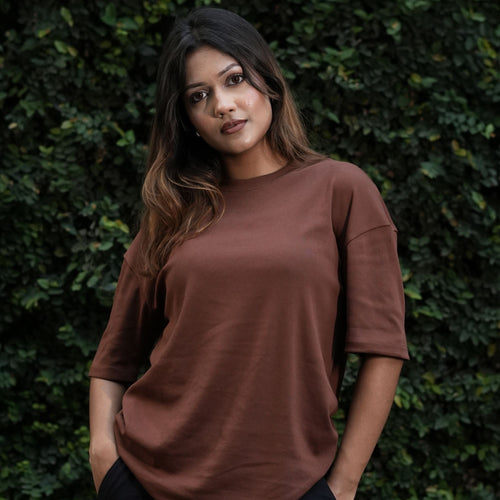 Ribbed Drop Shoulder Light Smooth | Mocha