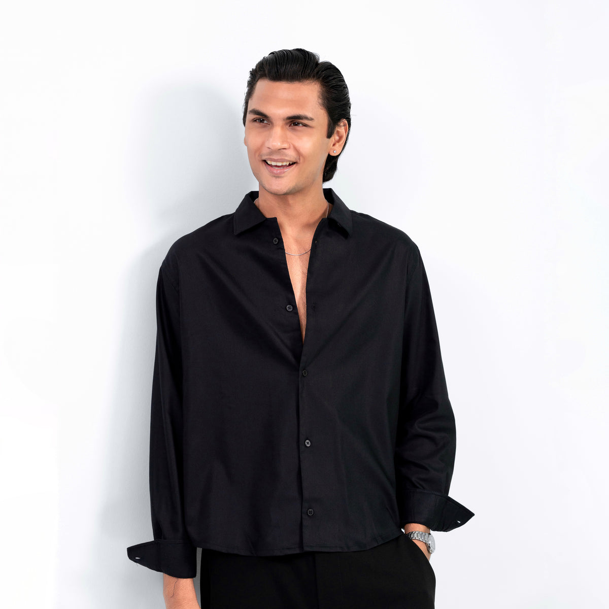 Boxy Fit Shirt । Classic Black