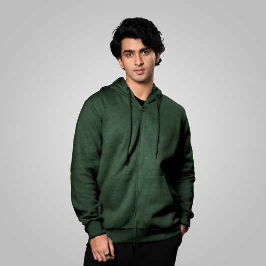 Zip Hoodie    Forest Green