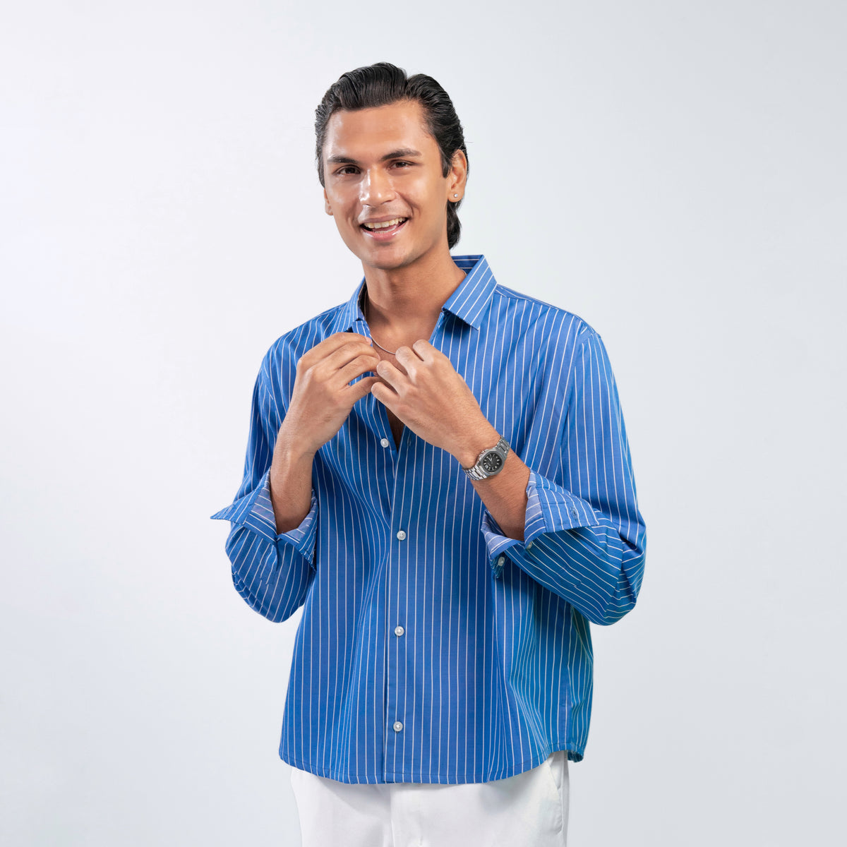 Boxy Fit Shirt । Signature Blue