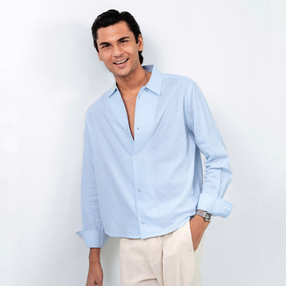 Boxy Fit Shirt । Powder blue