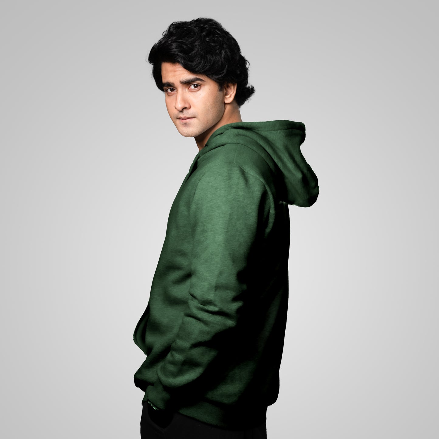 Zip Hoodie    Forest Green
