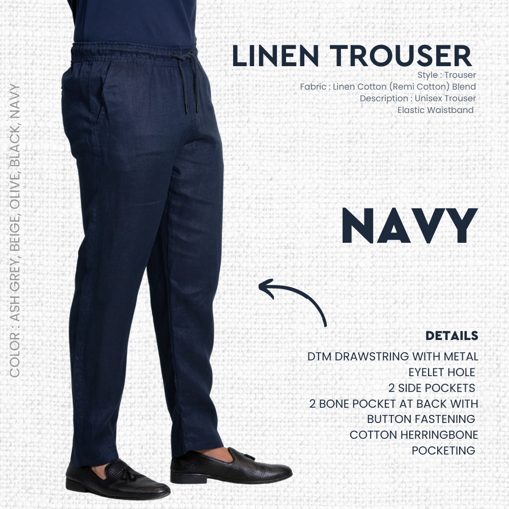 Linen Trouser | Navy