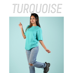 Relaxed Fit Half Sleeve T-shirt | Turquoise