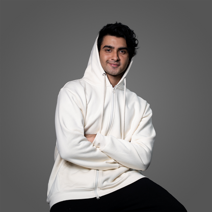 Zip Hoodie     Cream