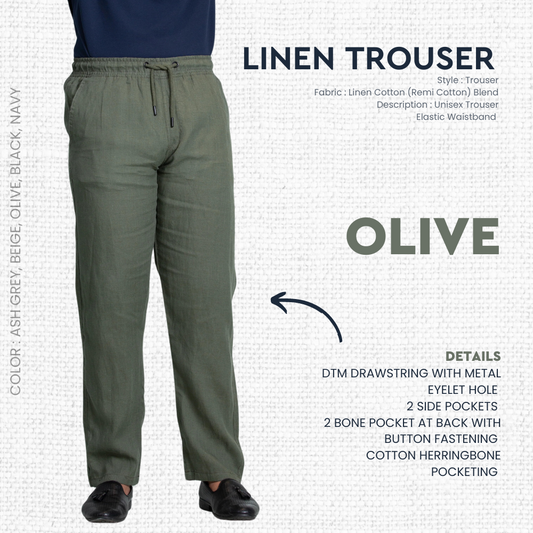 Linen Trouser | Olive