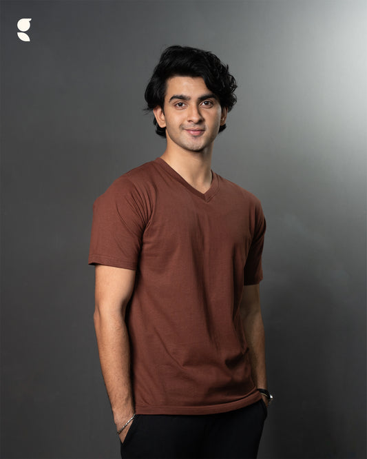 V Neck     Mocha