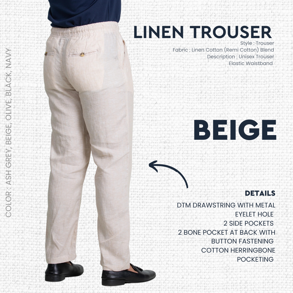 Linen Trouser | Beige