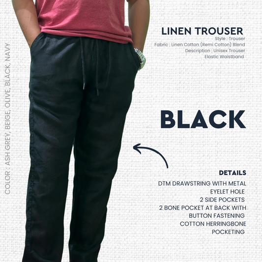 Linen Trouser | Black