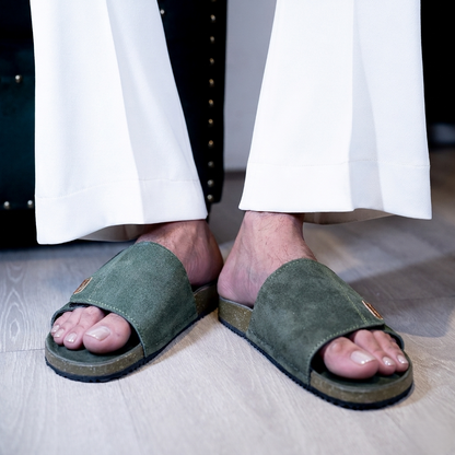 Bridgestone Green Suede Leather Sandal