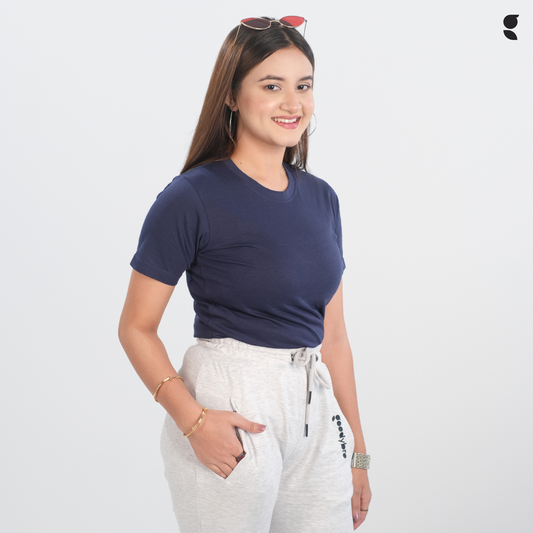 Round Neck Half Sleeve | Navy