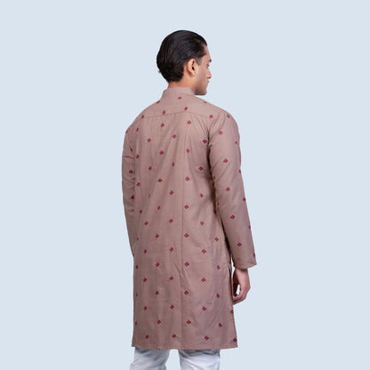 Exclusive Panjabi | Khaki Embroidery