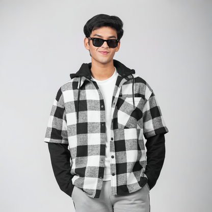 Flannel Hooded Shacket