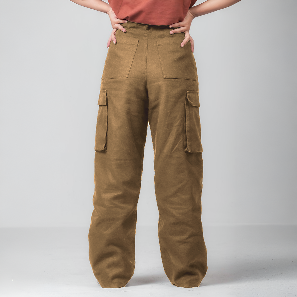 Wide Legged Cargo Pant | Brown